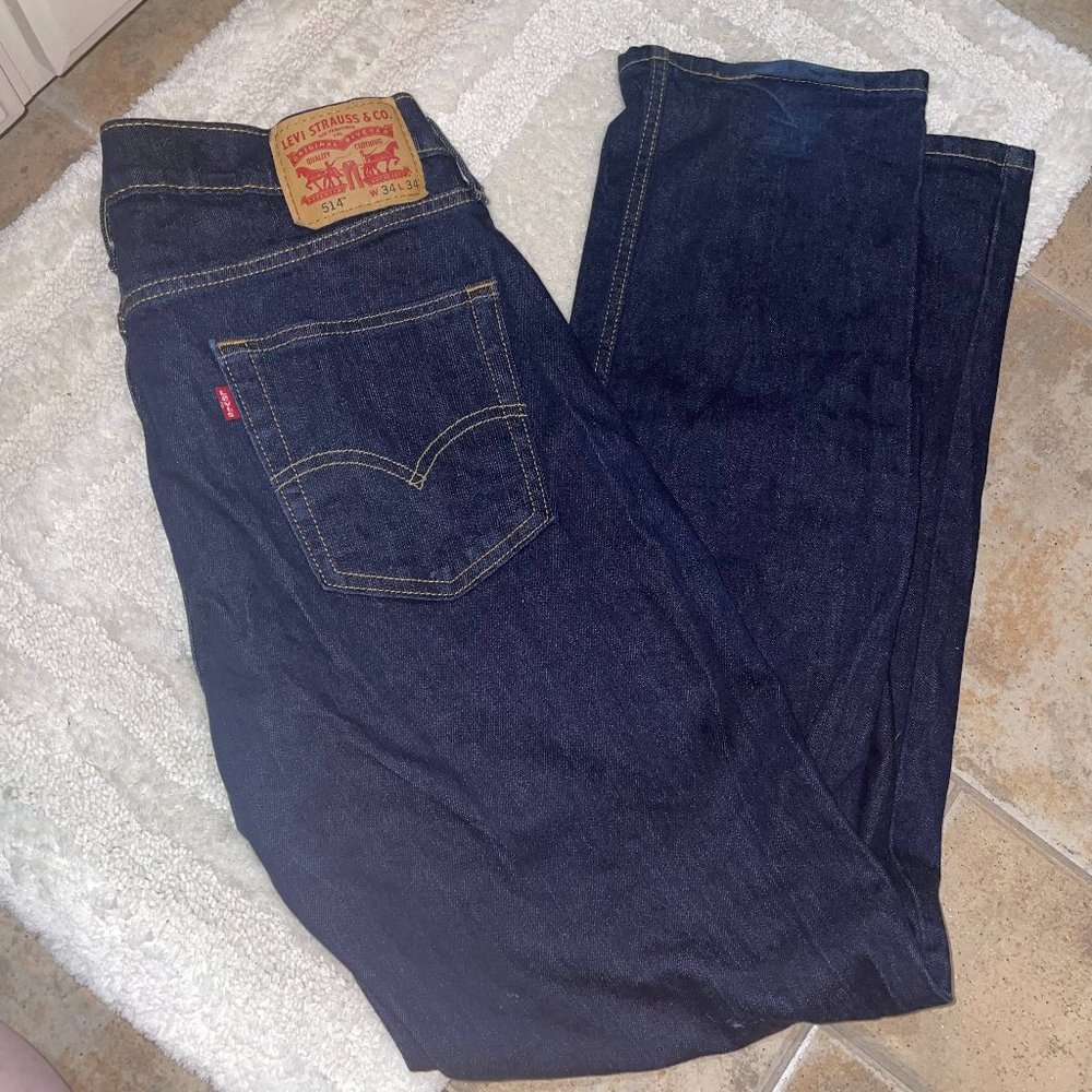 Levi's Men's 514 Straight fit Stretch Jean, Dark Hollow, 34 34